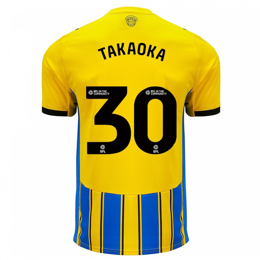 Danxen Uomo Maglia Rento Takaoka #30 Blu Giallo Kit Gara Away 2025/26 Maglietta