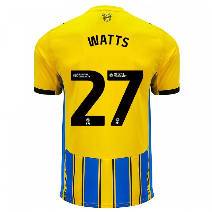 Danxen Uomo Maglia Isabel Watts #27 Blu Giallo Kit Gara Away 2025/26 Maglietta