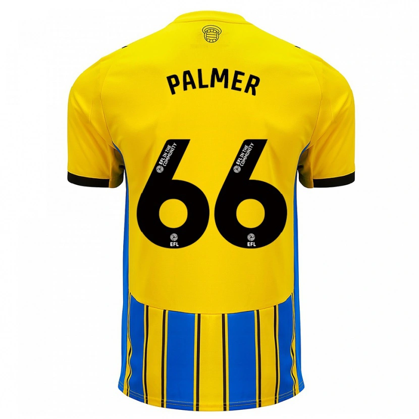 Danxen Uomo Maglia Aimee Palmer #66 Blu Giallo Kit Gara Away 2025/26 Maglietta