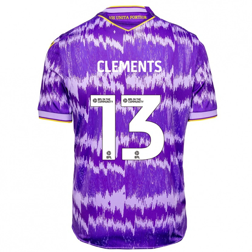 Danxen Uomo Maglia Daisy Clements #13 Viola Giallo Kit Gara Away 2025/26 Maglietta
