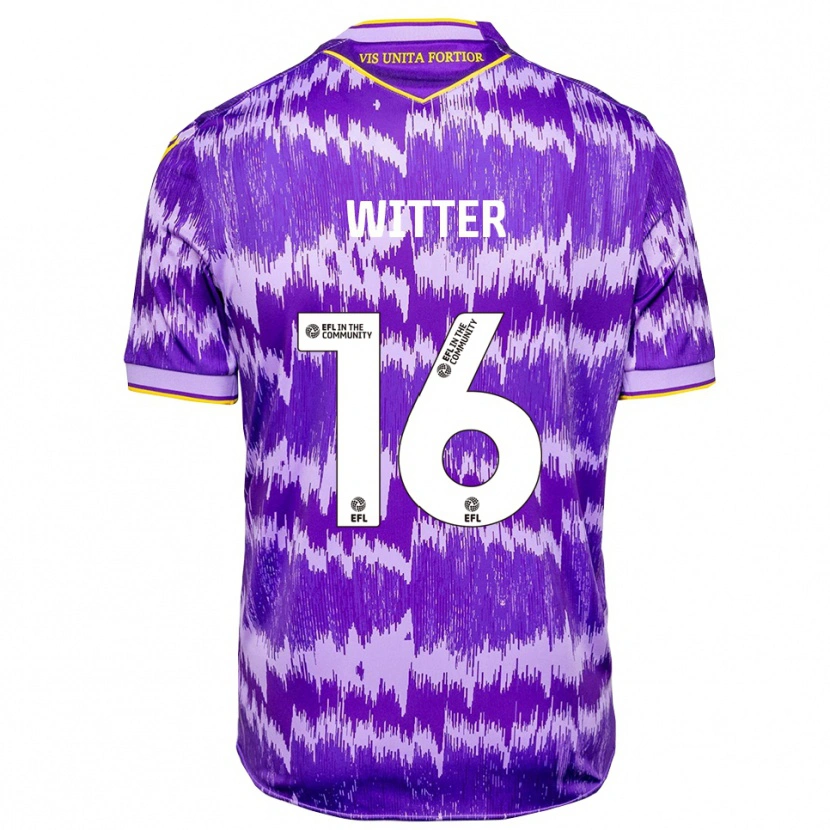 Danxen Uomo Maglia Deandre Witter #16 Viola Giallo Kit Gara Away 2025/26 Maglietta