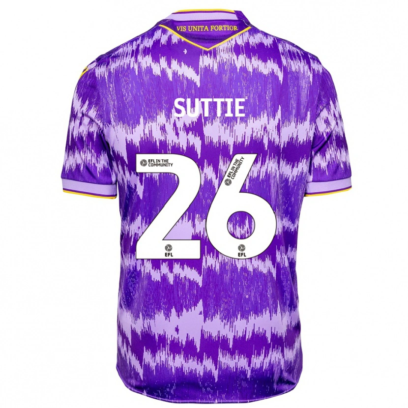 Danxen Uomo Maglia Arabella Suttie #26 Viola Giallo Kit Gara Away 2025/26 Maglietta