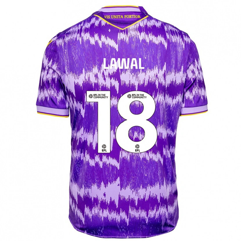 Danxen Uomo Maglia Bosun Lawal #18 Viola Giallo Kit Gara Away 2025/26 Maglietta