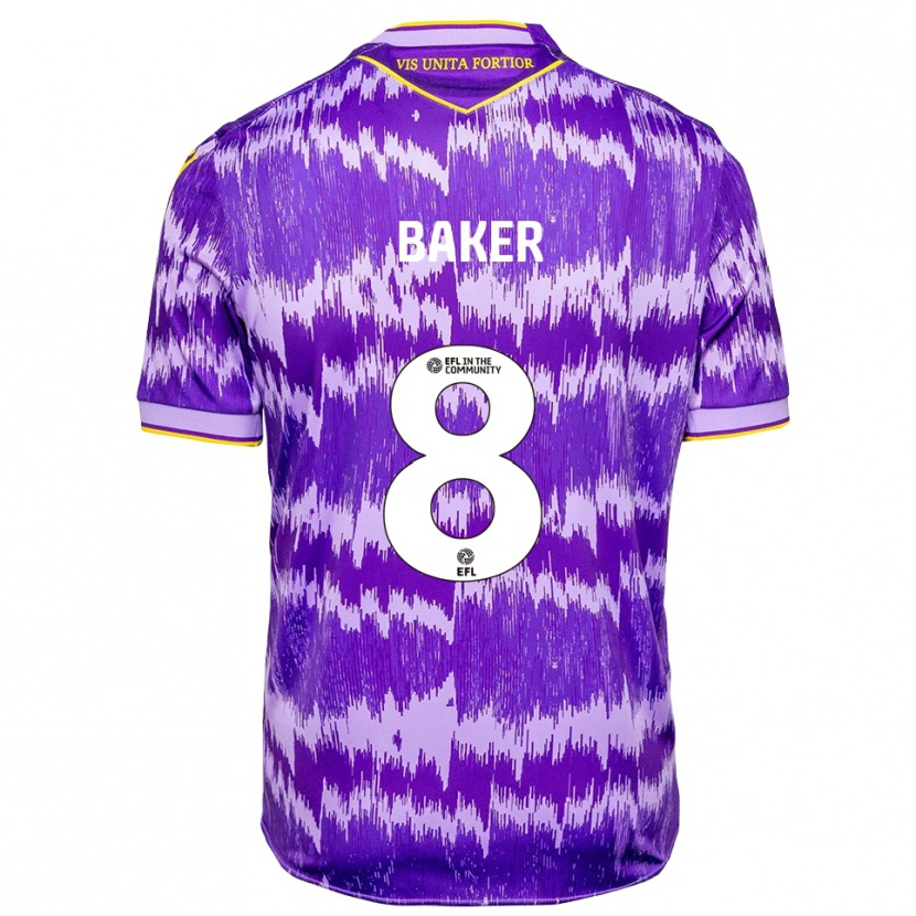 Danxen Uomo Maglia Lewis Baker #8 Viola Giallo Kit Gara Away 2025/26 Maglietta