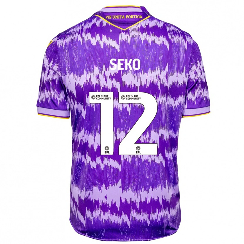 Danxen Uomo Maglia Tatsuki Seko #12 Viola Giallo Kit Gara Away 2025/26 Maglietta