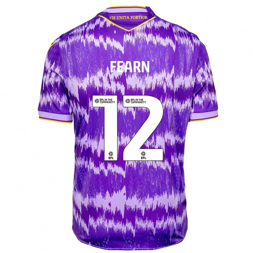 Danxen Uomo Maglia Elliot Fearn #12 Viola Giallo Kit Gara Away 2025/26 Maglietta