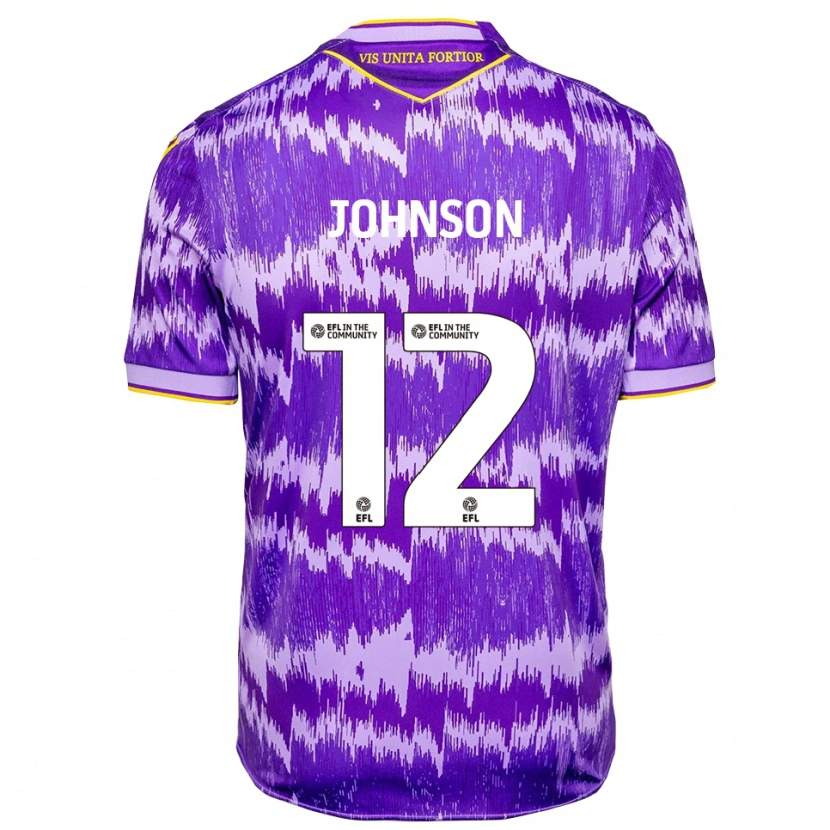 Danxen Uomo Maglia Daniel Johnson #12 Viola Giallo Kit Gara Away 2025/26 Maglietta