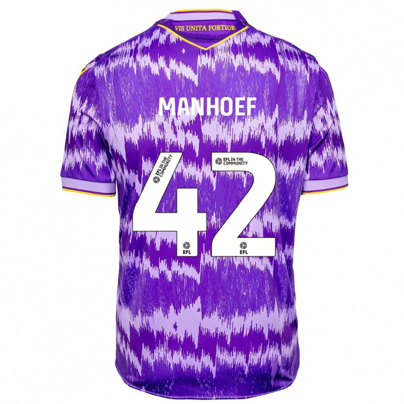Danxen Uomo Maglia Million Manhoef #42 Viola Giallo Kit Gara Away 2025/26 Maglietta