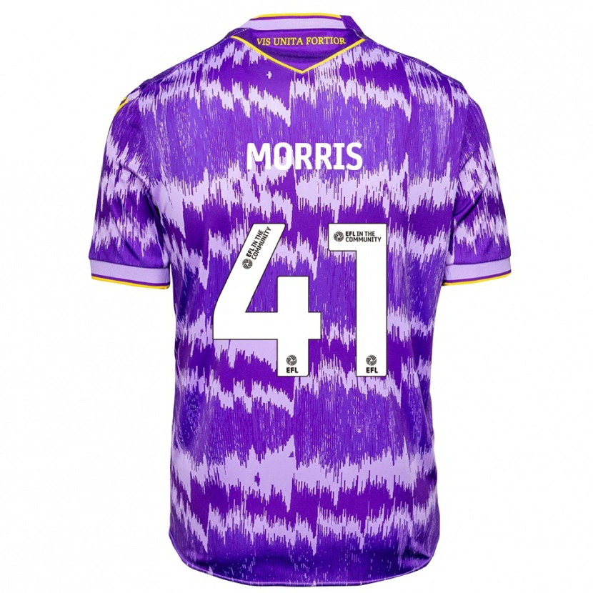 Danxen Uomo Maglia Scott Morris #41 Viola Giallo Kit Gara Away 2025/26 Maglietta