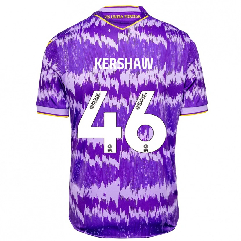 Danxen Uomo Maglia Ben Kershaw #46 Viola Giallo Kit Gara Away 2025/26 Maglietta