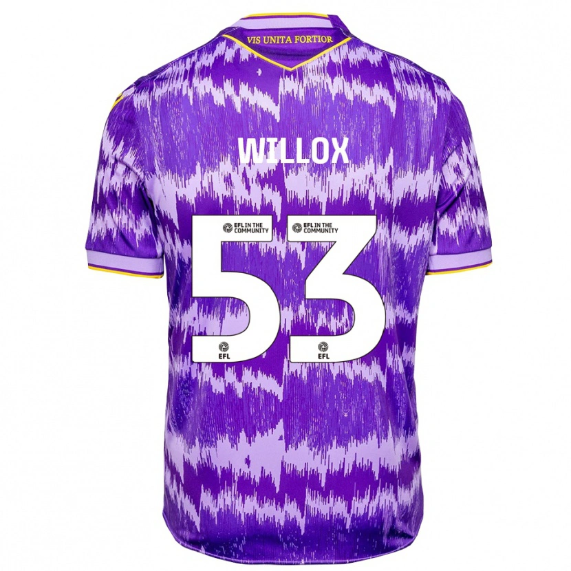 Danxen Uomo Maglia Kieron Willox #53 Viola Giallo Kit Gara Away 2025/26 Maglietta