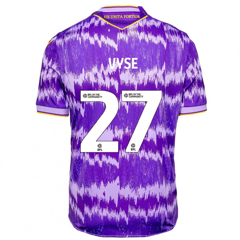 Danxen Uomo Maglia Ryah Vyse #27 Viola Giallo Kit Gara Away 2025/26 Maglietta