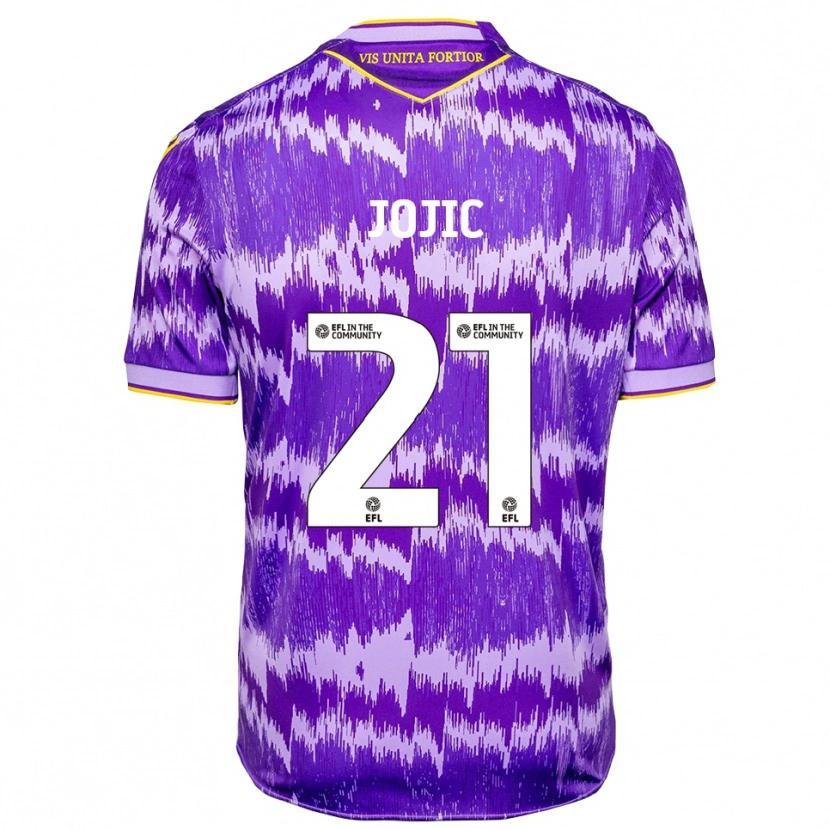 Danxen Uomo Maglia Nikola Jojic #21 Viola Giallo Kit Gara Away 2025/26 Maglietta