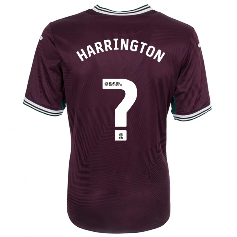 Danxen Uomo Maglia Theo Harrington #0 Rosso Ruggine Bianco Kit Gara Away 2025/26 Maglietta