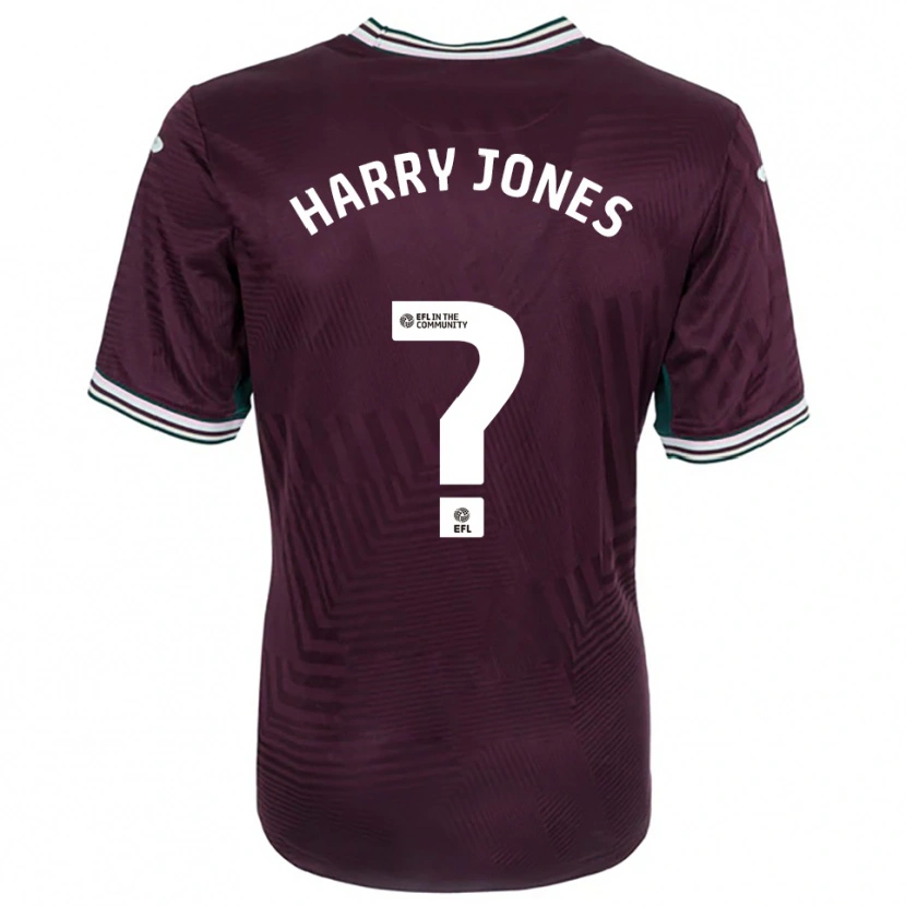 Danxen Uomo Maglia Harry Jones #0 Rosso Ruggine Bianco Kit Gara Away 2025/26 Maglietta