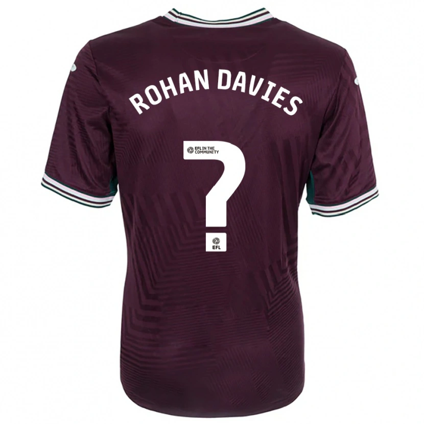 Danxen Uomo Maglia Rohan Davies #0 Rosso Ruggine Bianco Kit Gara Away 2025/26 Maglietta