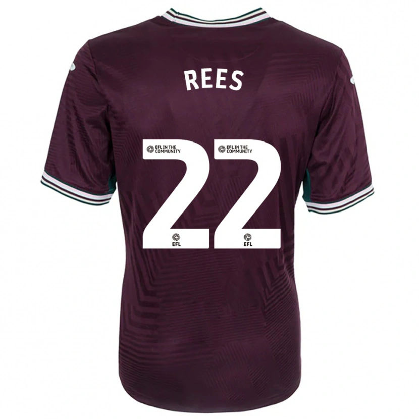 Danxen Uomo Maglia Nia Rees #22 Rosso Ruggine Bianco Kit Gara Away 2025/26 Maglietta