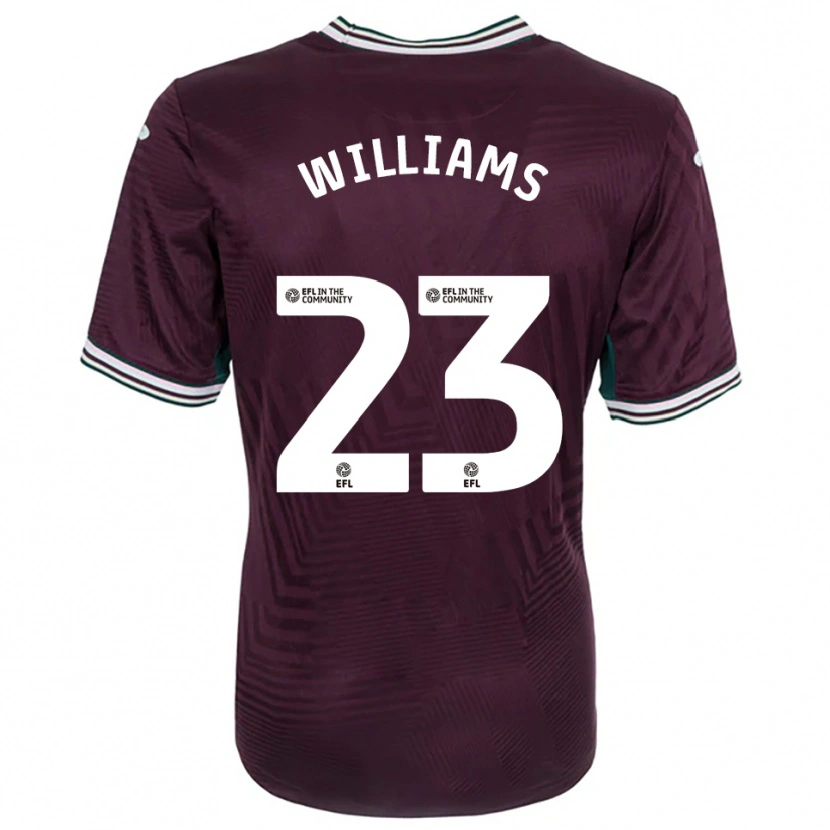 Danxen Uomo Maglia Jessica Williams #23 Rosso Ruggine Bianco Kit Gara Away 2025/26 Maglietta