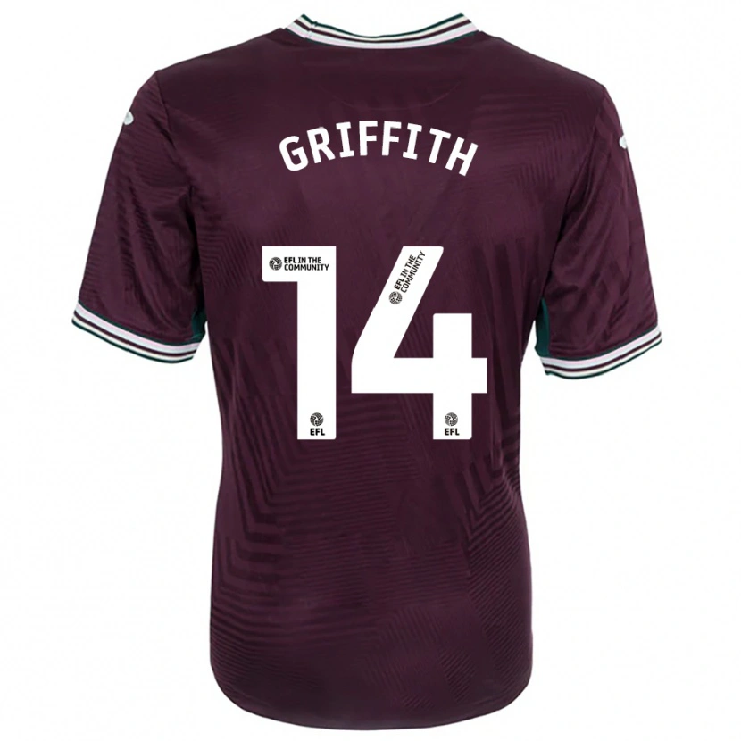 Danxen Uomo Maglia Yori Griffith #14 Rosso Ruggine Bianco Kit Gara Away 2025/26 Maglietta