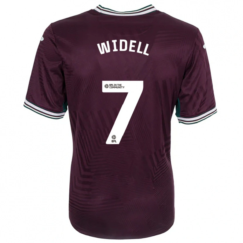 Danxen Uomo Maglia Melker Widell #7 Rosso Ruggine Bianco Kit Gara Away 2025/26 Maglietta