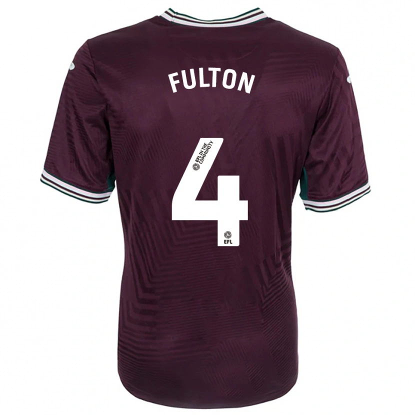 Danxen Uomo Maglia Jay Fulton #4 Rosso Ruggine Bianco Kit Gara Away 2025/26 Maglietta