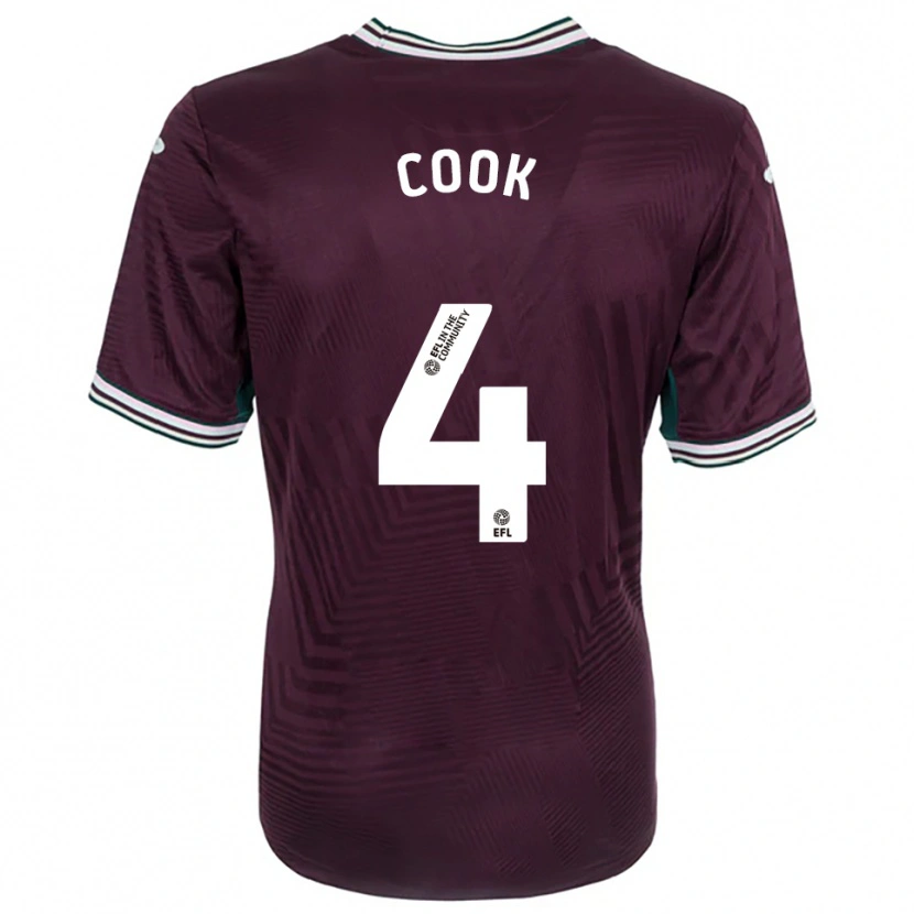 Danxen Uomo Maglia Jacob Cook #4 Rosso Ruggine Bianco Kit Gara Away 2025/26 Maglietta