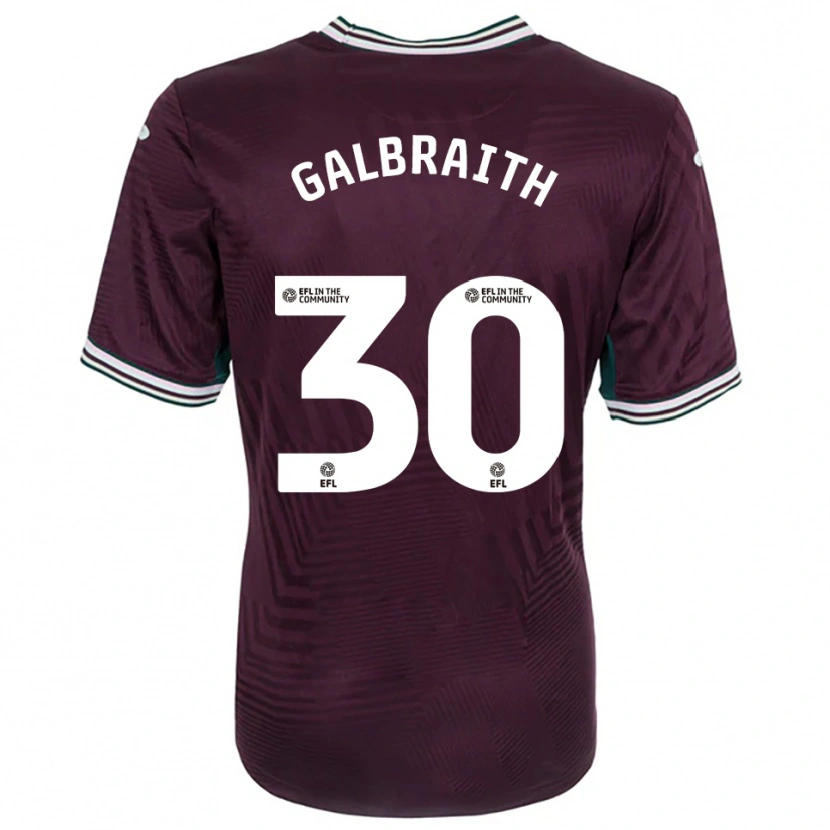Danxen Uomo Maglia Ethan Galbraith #30 Rosso Ruggine Bianco Kit Gara Away 2025/26 Maglietta