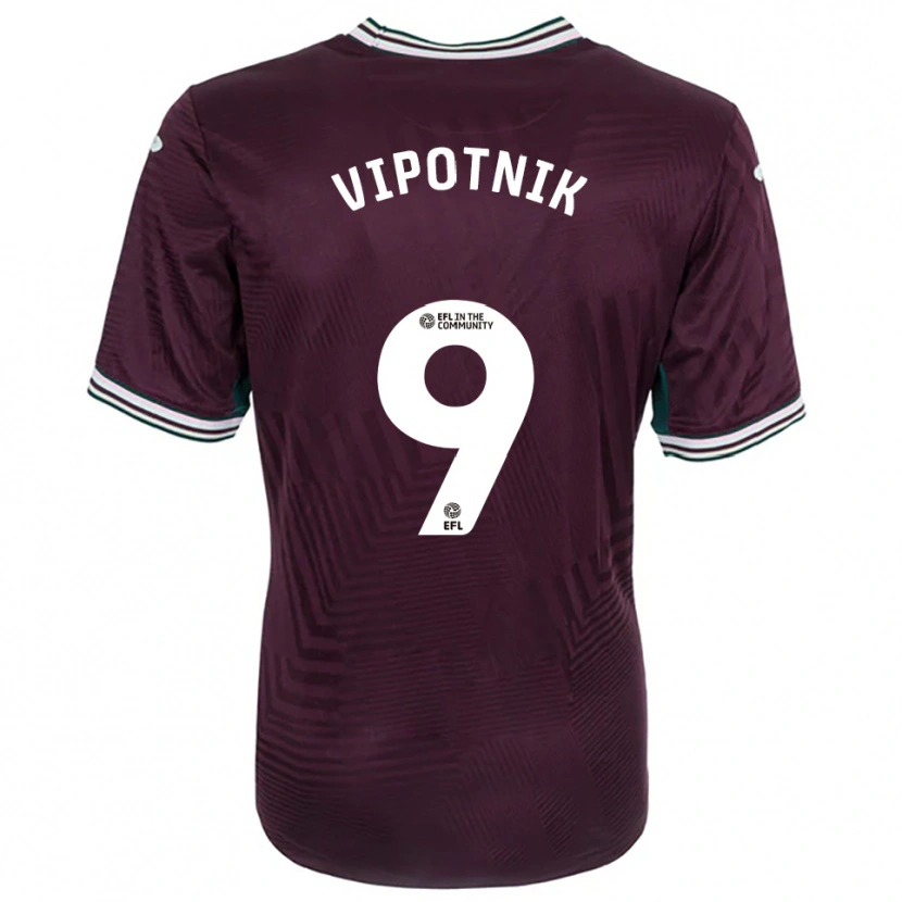 Danxen Uomo Maglia Zan Vipotnik #9 Rosso Ruggine Bianco Kit Gara Away 2025/26 Maglietta