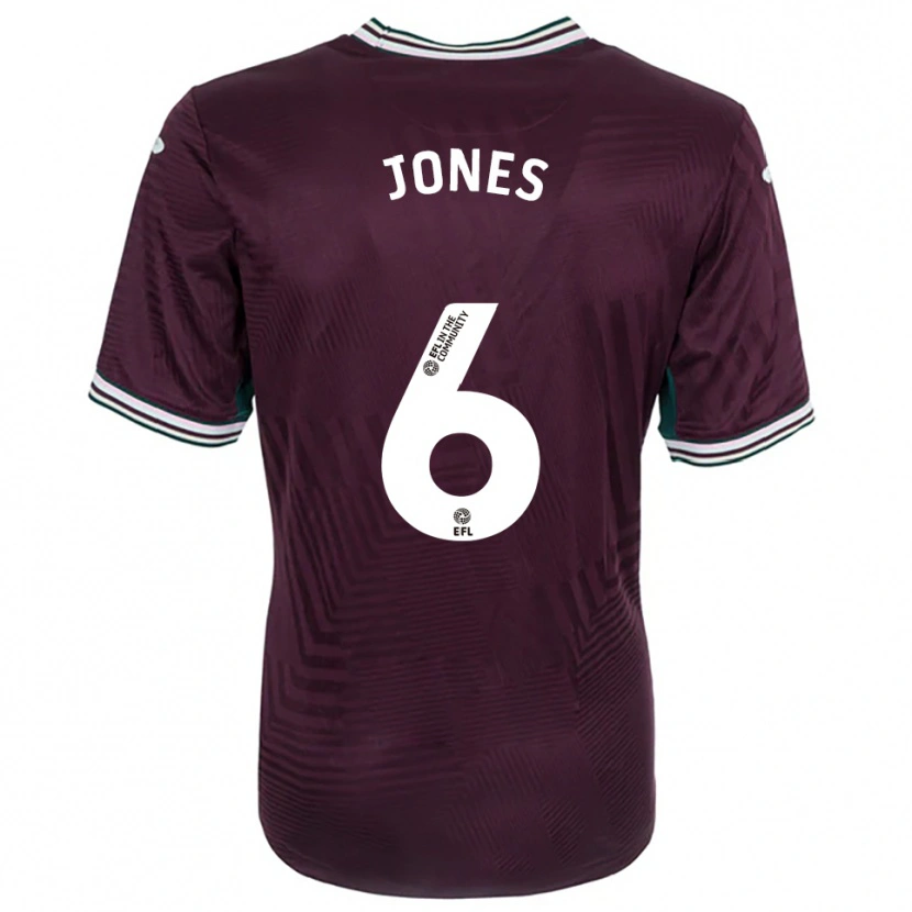 Danxen Uomo Maglia Iestyn Jones #6 Rosso Ruggine Bianco Kit Gara Away 2025/26 Maglietta