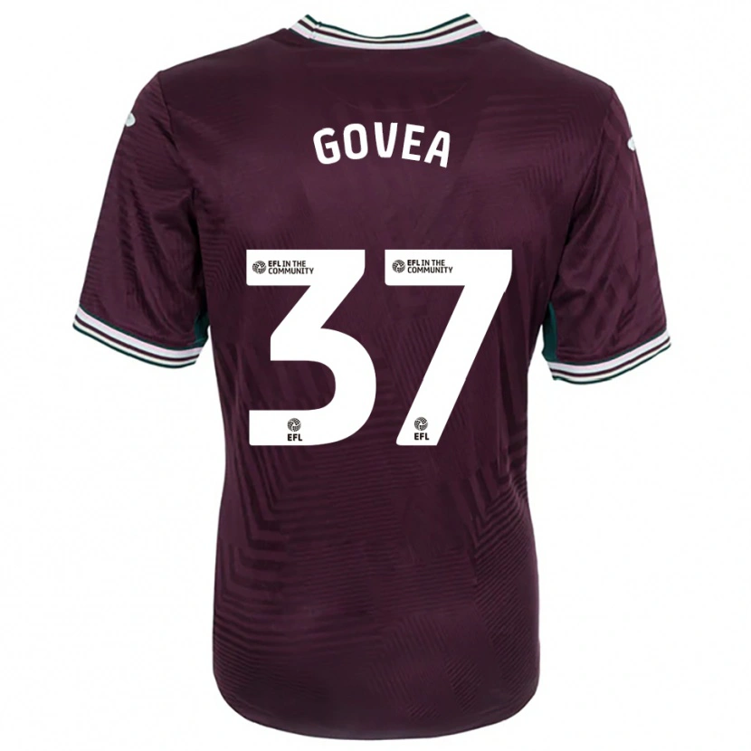 Danxen Uomo Maglia Aimar Govea #37 Rosso Ruggine Bianco Kit Gara Away 2025/26 Maglietta