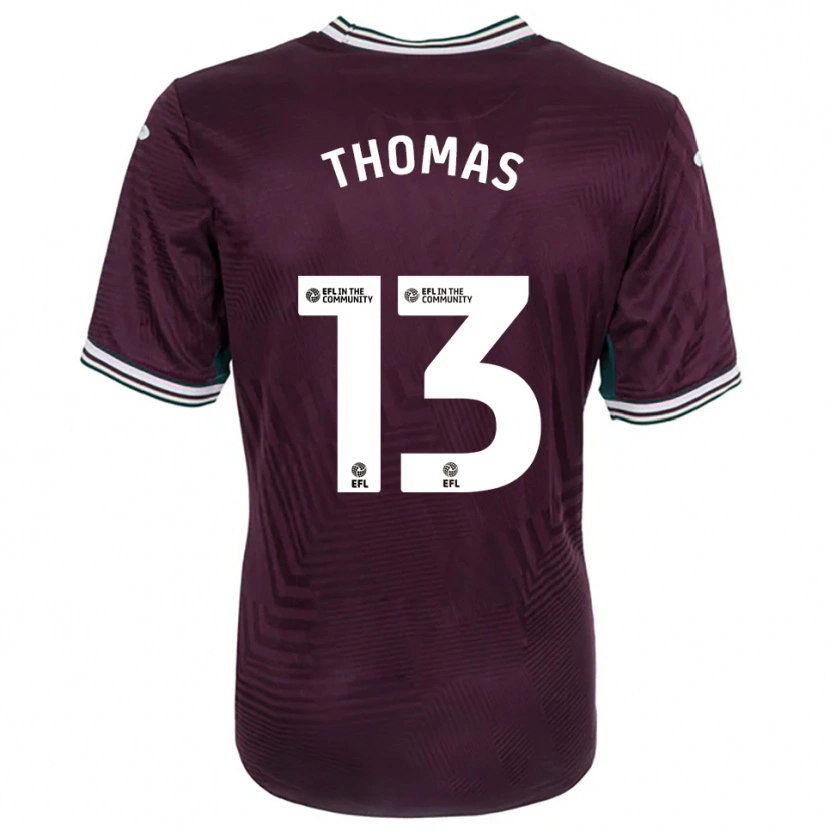 Danxen Uomo Maglia Elis Thomas #13 Rosso Ruggine Bianco Kit Gara Away 2025/26 Maglietta