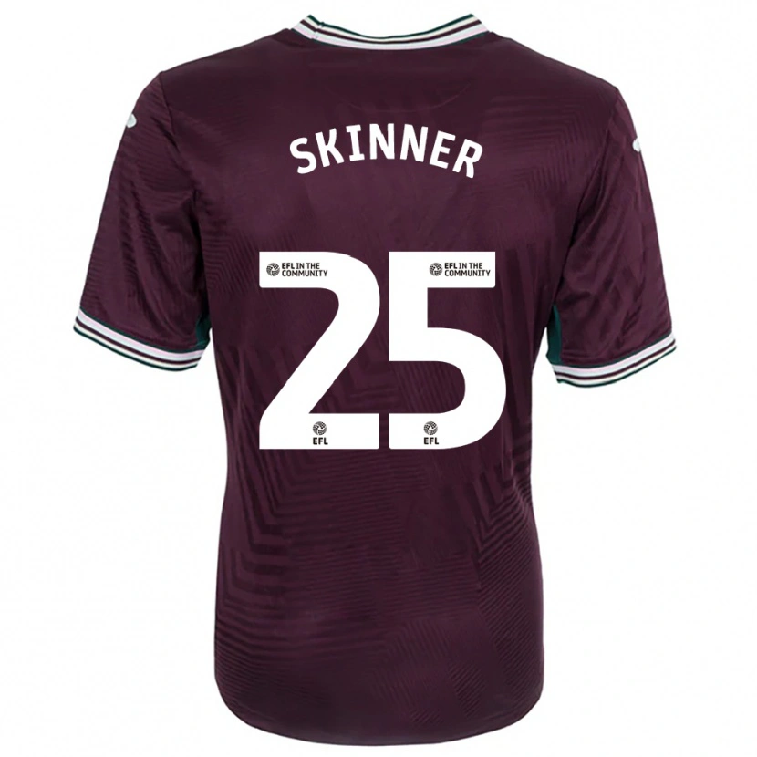 Danxen Uomo Maglia Claire Skinner #25 Rosso Ruggine Bianco Kit Gara Away 2025/26 Maglietta