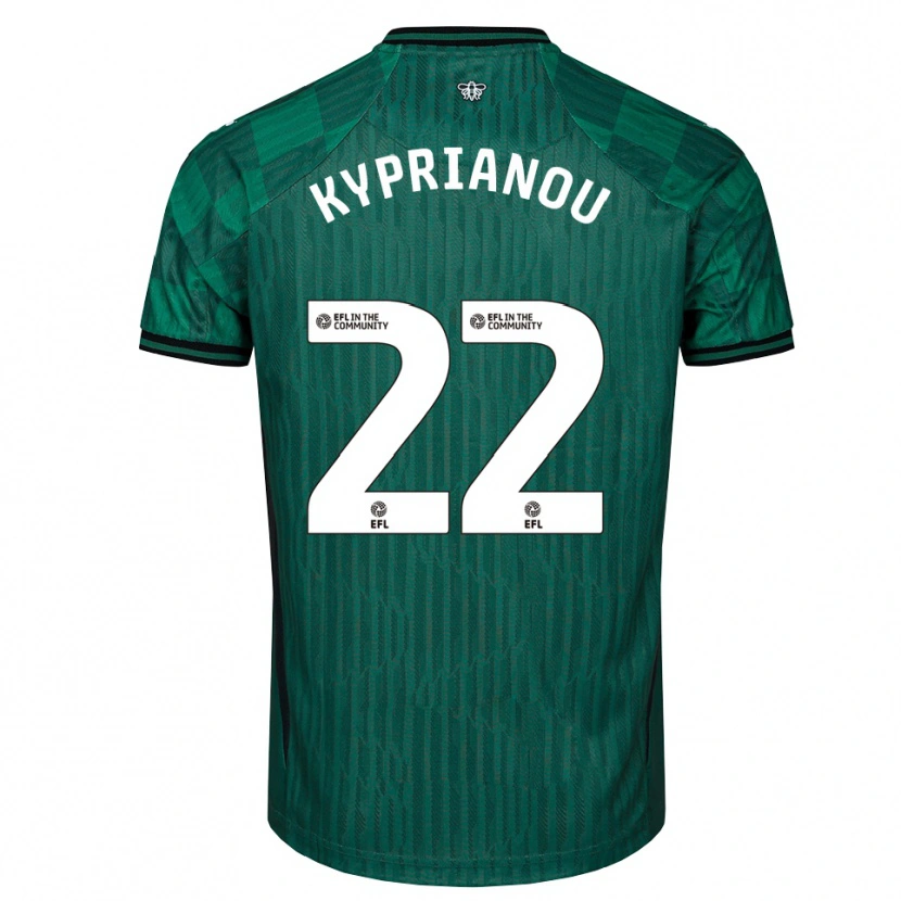 Danxen Uomo Maglia Hector Kyprianou #22 Verde Nero Kit Gara Away 2025/26 Maglietta