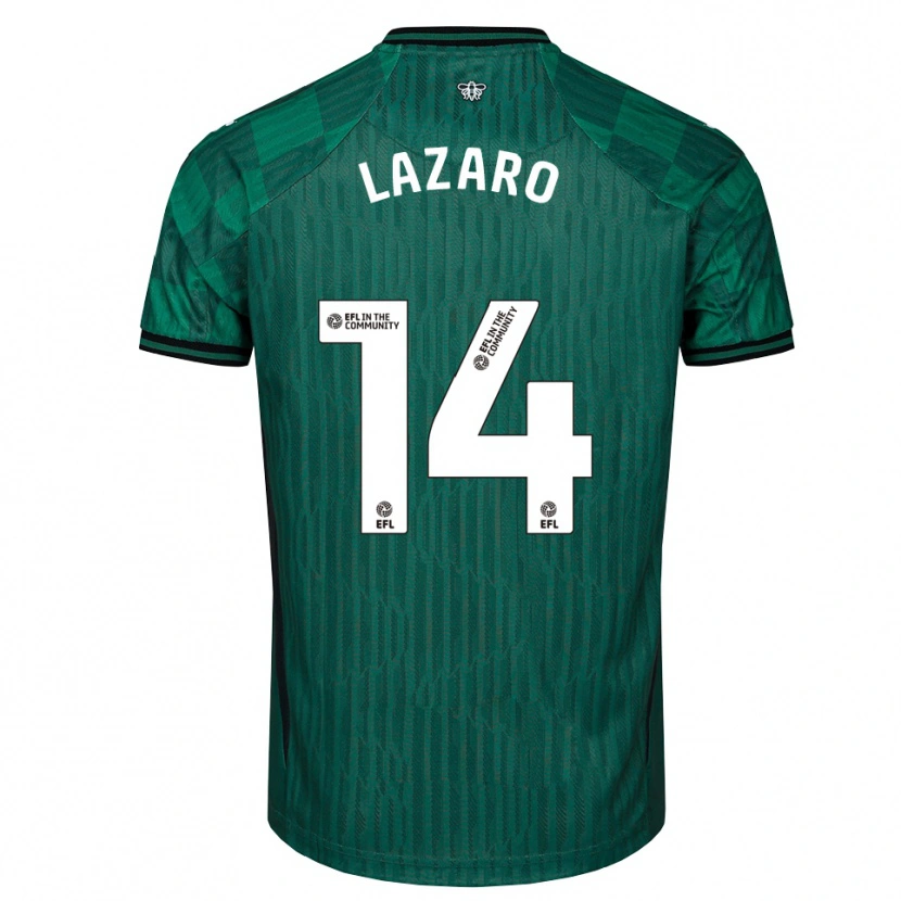 Danxen Uomo Maglia Maia Lazaro #14 Verde Nero Kit Gara Away 2025/26 Maglietta
