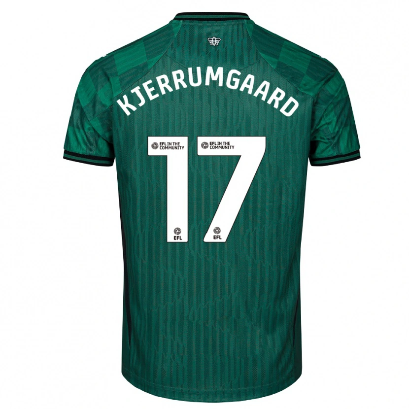 Danxen Uomo Maglia Luca Kjerrumgaard #17 Verde Nero Kit Gara Away 2025/26 Maglietta