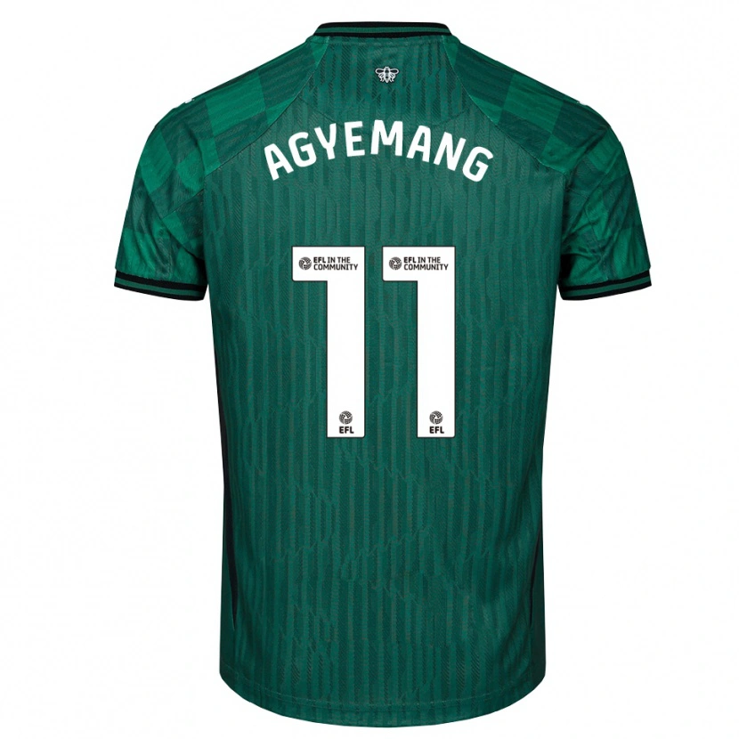 Danxen Uomo Maglia Michelle Agyemang #11 Verde Nero Kit Gara Away 2025/26 Maglietta