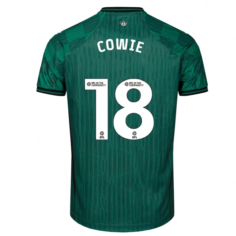 Danxen Uomo Maglia Tony Cowie #18 Verde Nero Kit Gara Away 2025/26 Maglietta