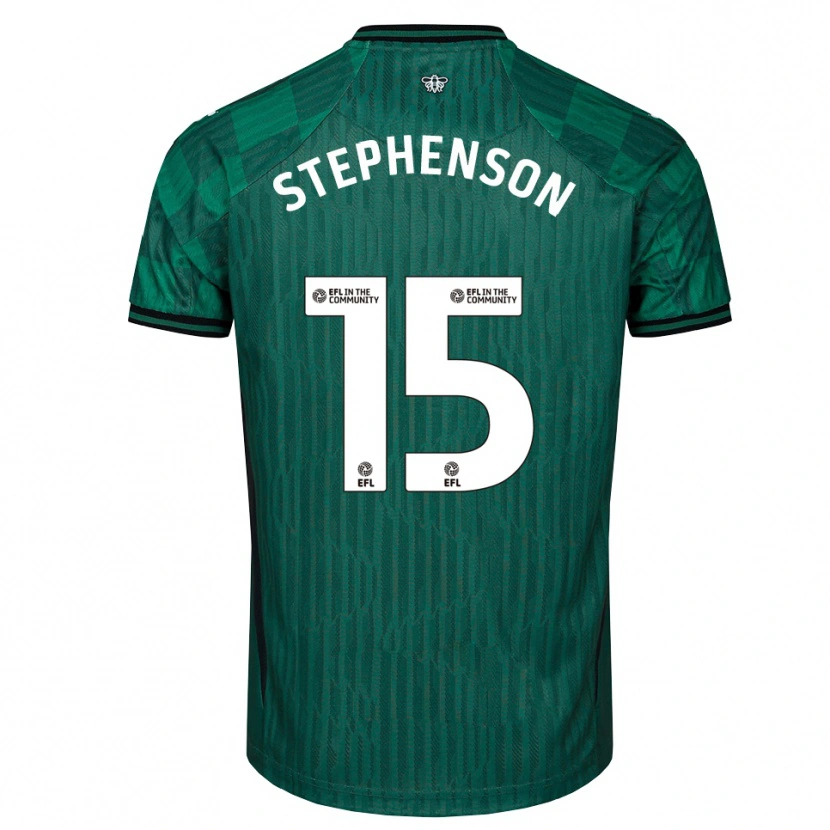 Danxen Uomo Maglia Ollie Stephenson #15 Verde Nero Kit Gara Away 2025/26 Maglietta