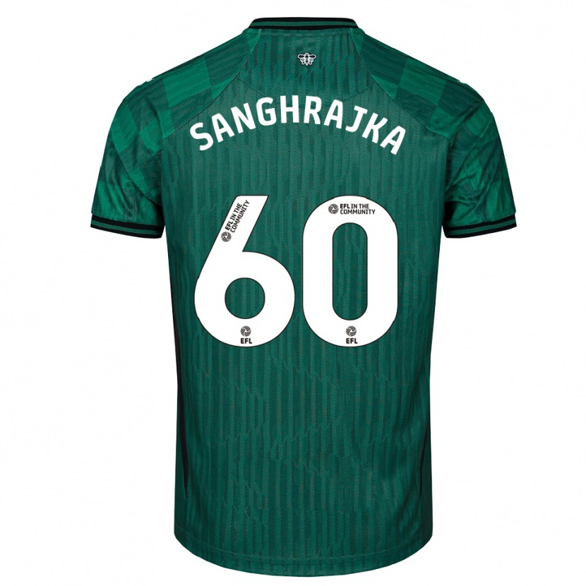 Danxen Uomo Maglia Amar Sanghrajka #60 Verde Nero Kit Gara Away 2025/26 Maglietta