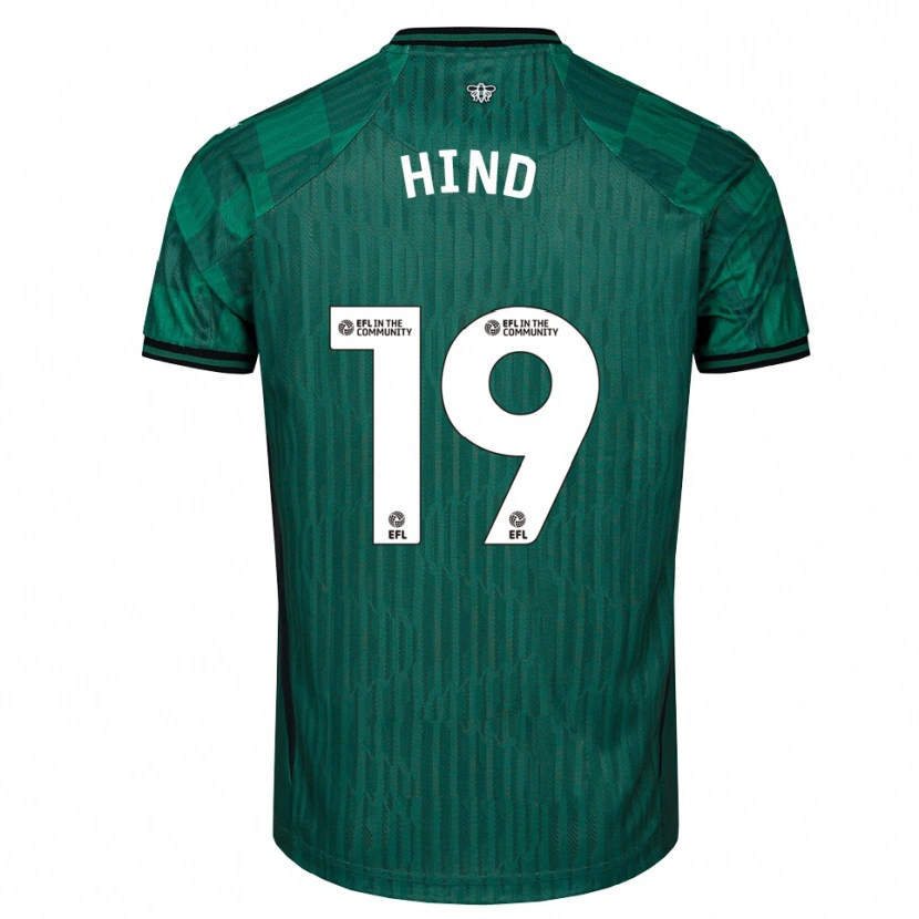 Danxen Uomo Maglia Daisy Hind #19 Verde Nero Kit Gara Away 2025/26 Maglietta