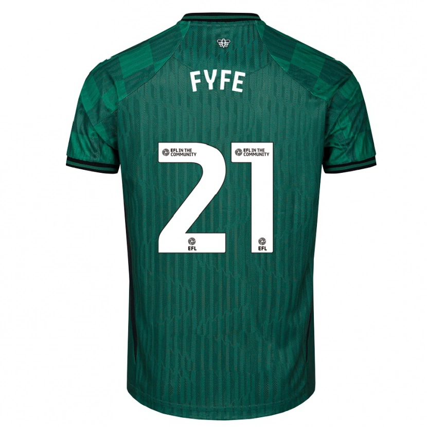 Danxen Uomo Maglia Flo Fyfe #21 Verde Nero Kit Gara Away 2025/26 Maglietta