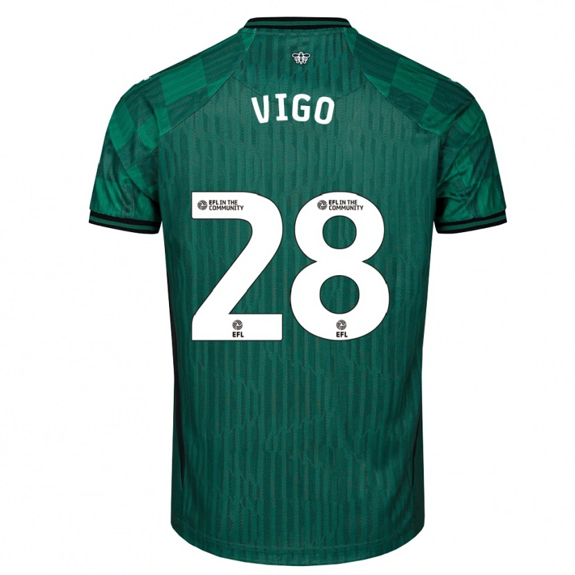 Danxen Uomo Maglia Francesca Vigo #28 Verde Nero Kit Gara Away 2025/26 Maglietta