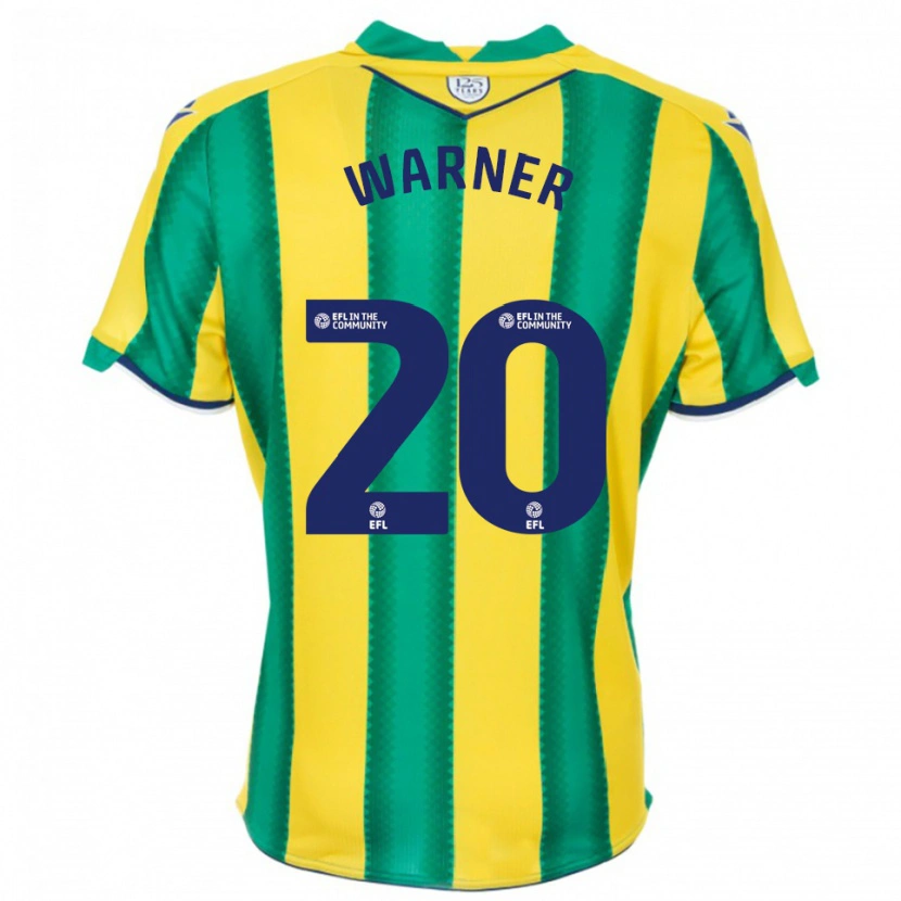 Danxen Uomo Maglia Phoebe Warner #20 Giallo Verde Kit Gara Away 2025/26 Maglietta