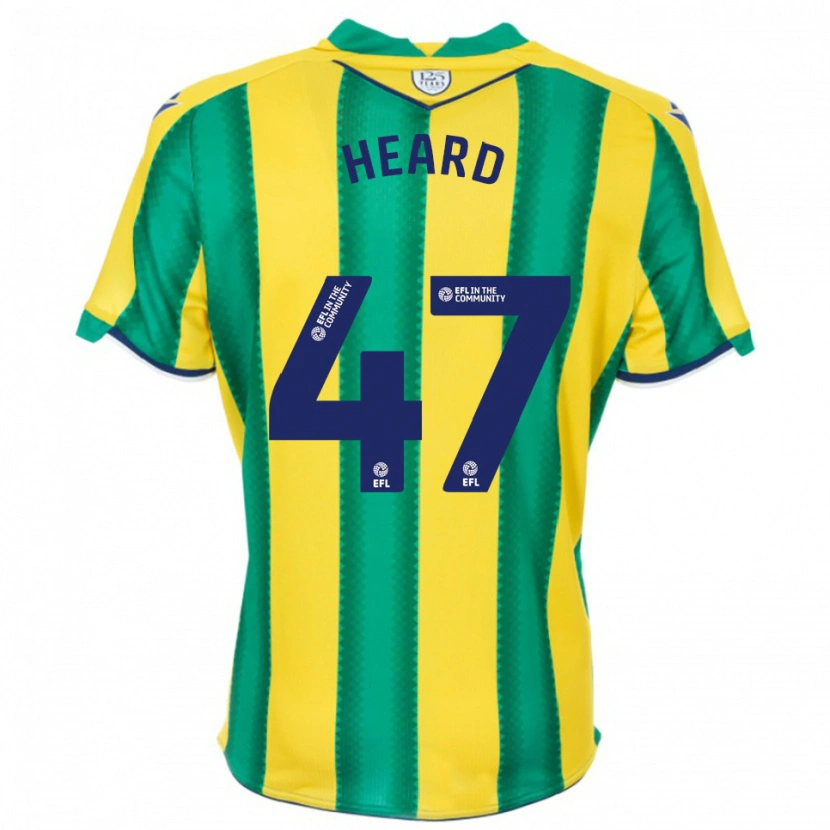 Danxen Uomo Maglia Fenton Heard #47 Giallo Verde Kit Gara Away 2025/26 Maglietta