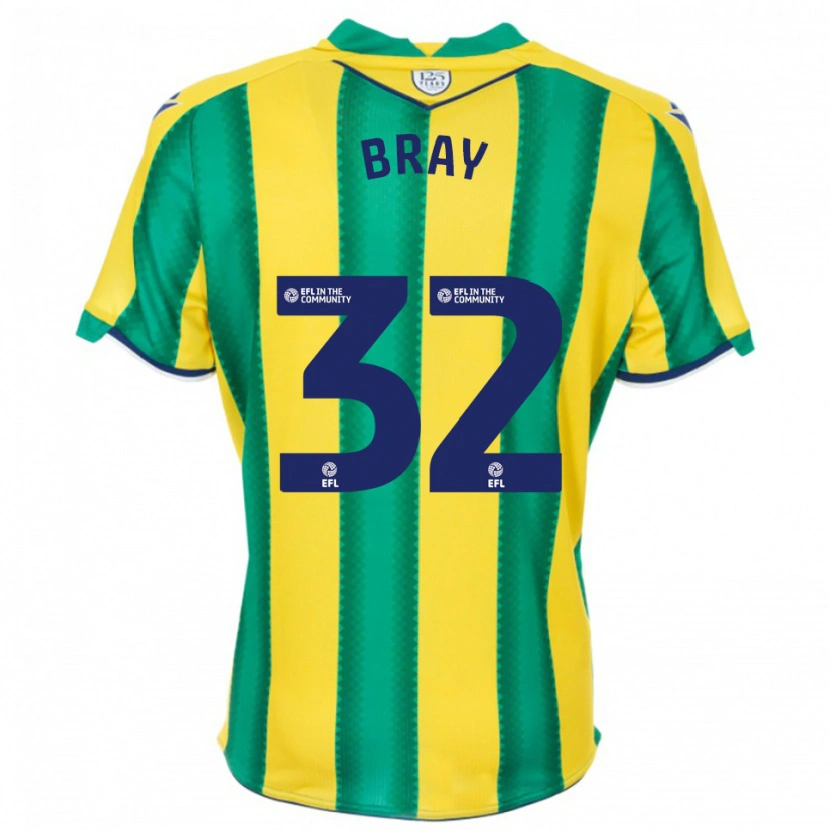 Danxen Uomo Maglia Jack Bray #32 Giallo Verde Kit Gara Away 2025/26 Maglietta