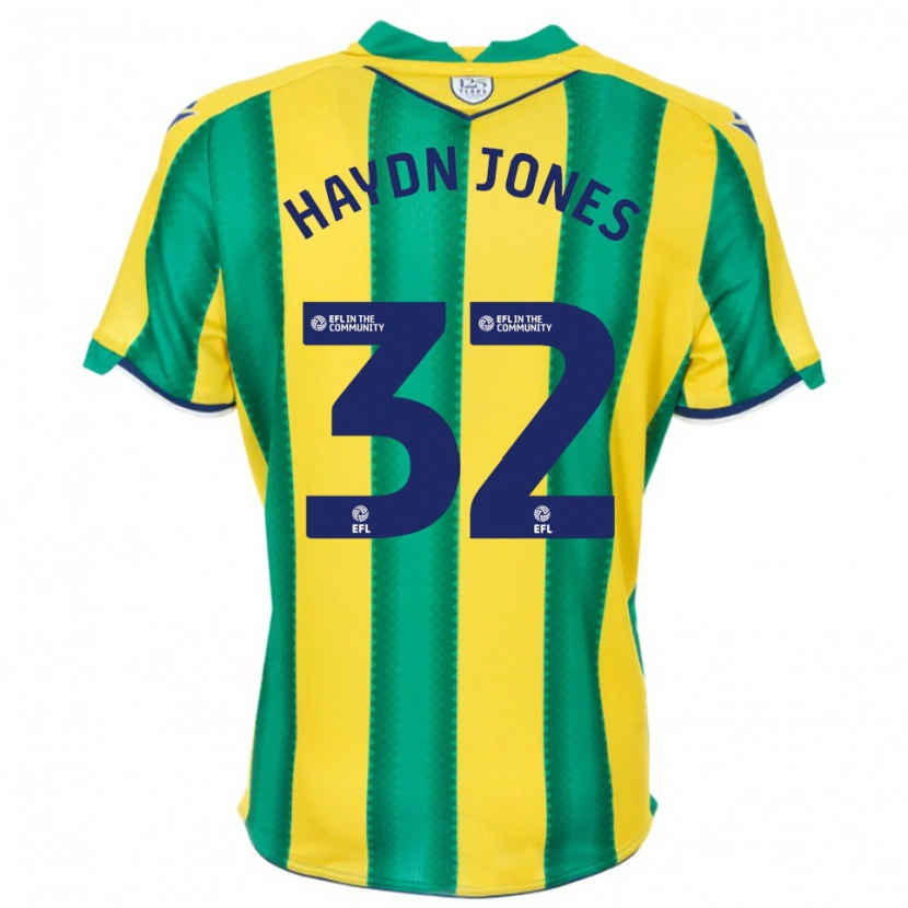 Danxen Uomo Maglia Mackenzie Haydn Jones #32 Giallo Verde Kit Gara Away 2025/26 Maglietta
