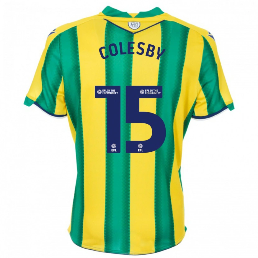 Danxen Uomo Maglia Ryan Colesby #15 Giallo Verde Kit Gara Away 2025/26 Maglietta