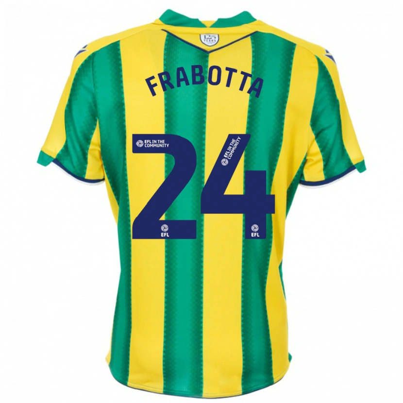 Danxen Uomo Maglia Gianluca Frabotta #24 Giallo Verde Kit Gara Away 2025/26 Maglietta