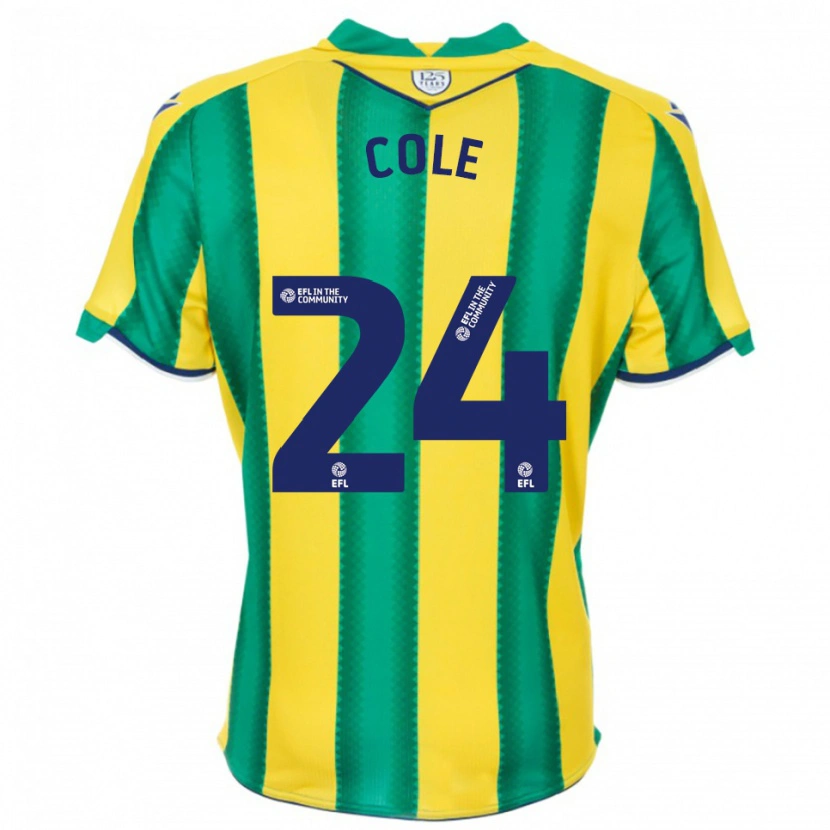 Danxen Uomo Maglia Delphi Cole #24 Giallo Verde Kit Gara Away 2025/26 Maglietta