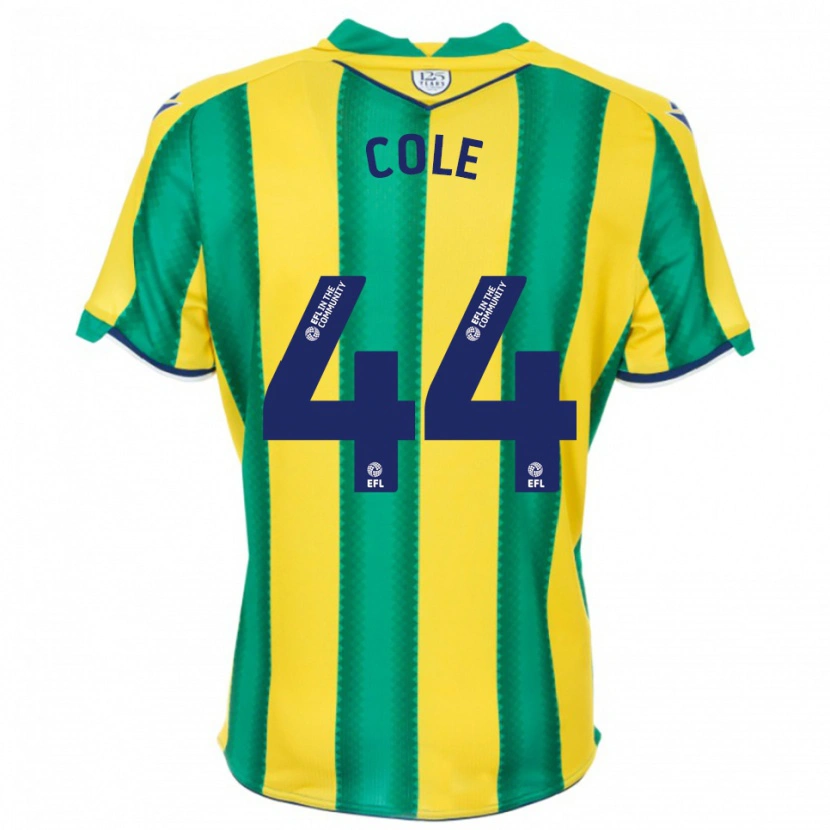 Danxen Uomo Maglia Devante Cole #44 Giallo Verde Kit Gara Away 2025/26 Maglietta